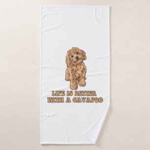 Het leven is beter met een Cavapoo - Grappige hond Badhanddoek