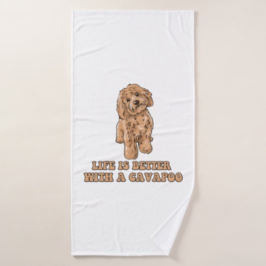 Het leven is beter met een Cavapoo - Grappige hond Badhanddoek (Badhanddoek)