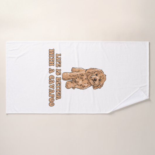 Het leven is beter met een Cavapoo - Grappige hond Badhanddoek (Badhanddoek)