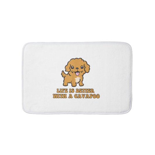 Het leven is beter met een Cavapoo - grappige hond Badmat (Voorkant)