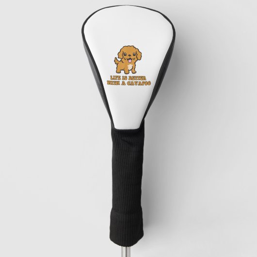 Het leven is beter met een Cavapoo - grappige hond Golfheadcover (Voorkant)