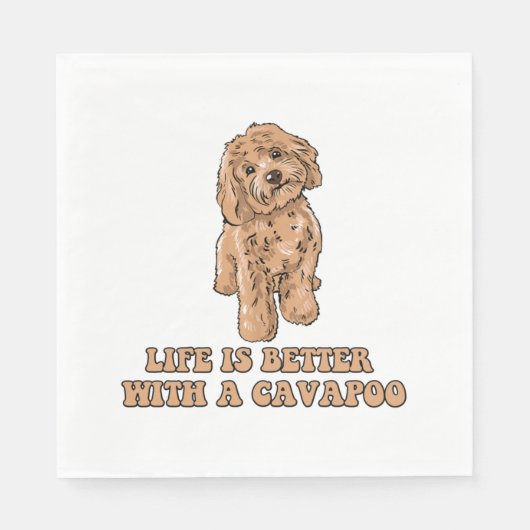 Het leven is beter met een Cavapoo - Grappige hond Servet (Voorkant)