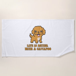 Het leven is beter met een Cavapoo - grappige hond Strandlaken