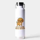 Het leven is beter met een Cavapoo - grappige hond Waterfles (Voorkant)