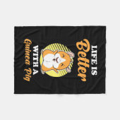 Het leven is beter met een cavia fleece deken (Voorkant (Horizontaal))