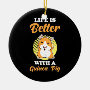 Het leven is beter met een cavia keramisch ornament