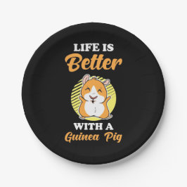 Het leven is beter met een cavia papieren bordje