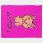 Het leven is beter met een chorkie fleece deken (Voorkant (Horizontaal))