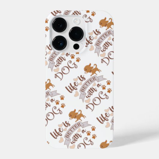 Het leven is beter met een citaat van Dog grappige iPhone Hoesje (Achterkant)