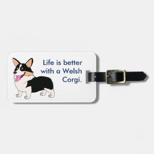 Het leven is beter met een Corgi Bagagelabel