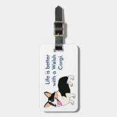 Het leven is beter met een Corgi Bagagelabel (Voorkant verticaal)