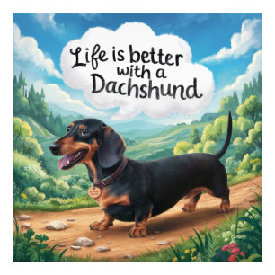 Het leven is beter met een dachshund foto afdruk