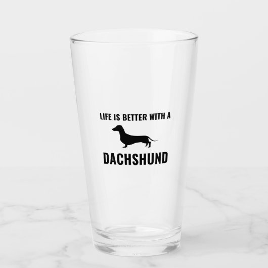 Het leven is beter met een dachshund glas (Voorkant)