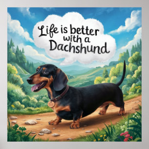 Het leven is beter met een dachshund poster