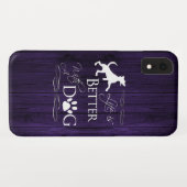 Het leven is beter met een Dog iPhone Case - Paars (Achterkant (horizontaal))