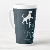Het leven is beter met een Dog Latte Mok - Blauw (Linkerhoek)