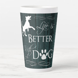 Het leven is beter met een Dog Latte Mok - Blauwgr