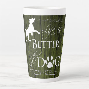 Het leven is beter met een Dog Latte Mok - Groen