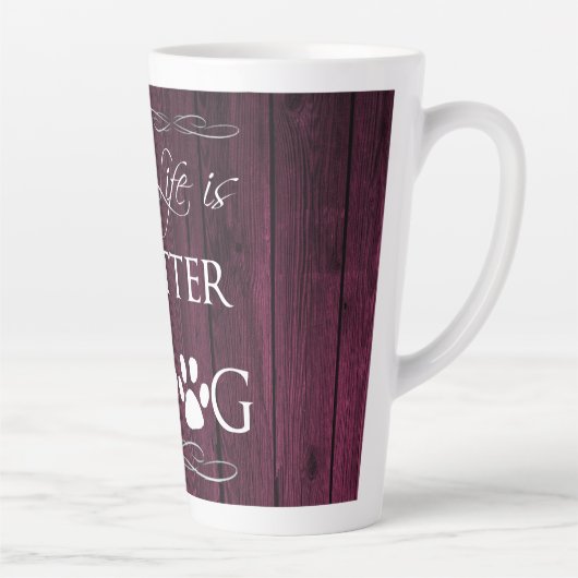 Het leven is beter met een Dog Latte Mok - Magenta (Rechts)