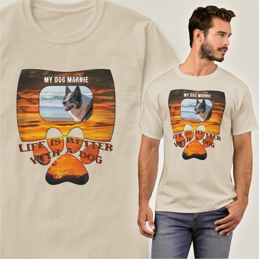 Het leven is beter met een Dog Sunset 2584 T-shirt