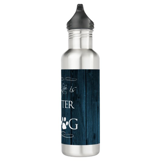 Het leven is beter met een Dog Water Fles - Blauw (Rechts)