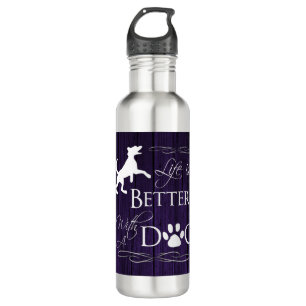 Het leven is beter met een Dog Water Fles - Paars
