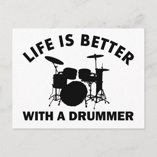 Het leven is beter met een drummer briefkaart (Voorkant)