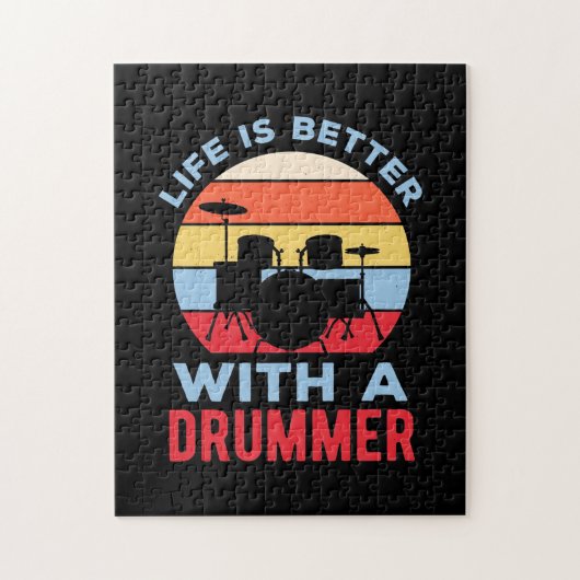 Het leven is beter met een drummer legpuzzel (Verticaal)