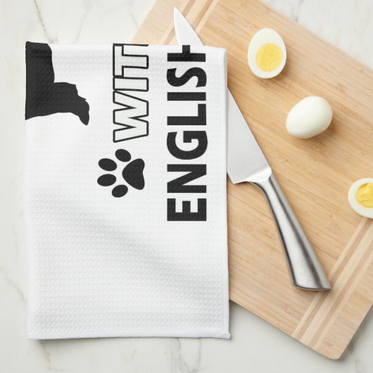 Het leven is beter met een Engelse Setter Theedoek (Quarter Fold)