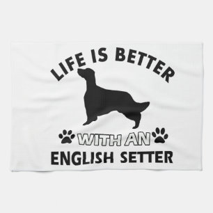 Het leven is beter met een Engelse Setter Theedoek