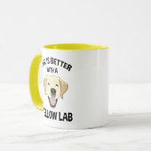 Het leven is beter met een geel lab mok (Voorkant links)