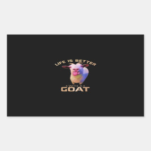 Het leven is beter met een geit cadeau rechthoekige sticker