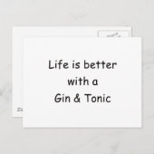 Het leven is beter met een gin & tonic briefkaart (Voorkant / Achterkant)