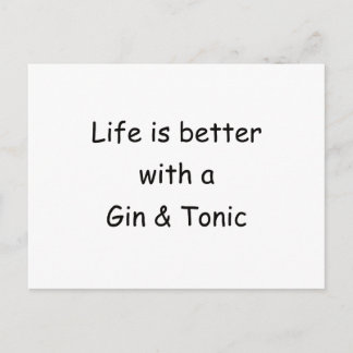 Het leven is beter met een gin & tonic briefkaart