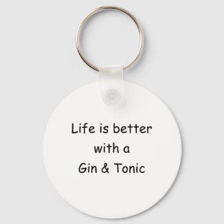 Het leven is beter met een gin & tonic sleutelhanger