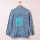 Het leven is beter met een glimlach denim jacket (Hangar)
