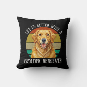 Het Leven Is Beter Met Een Golden Retriever Kussen