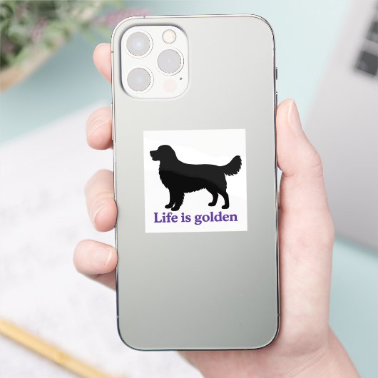 Het leven is beter met een gouden rekwieg sticker (Telefoon)
