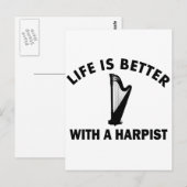 Het leven is beter met een harpist briefkaart (Voorkant / Achterkant)