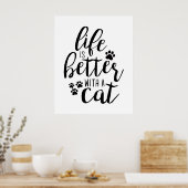 Het leven is beter met een hond-een-hond-citaten poster (Keuken)