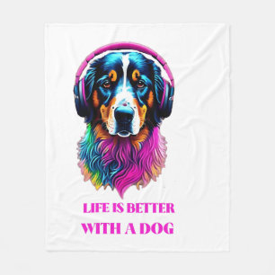 Het leven is beter met een hond fleece deken
