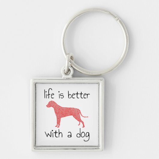 Het leven is beter met een hond - Hondenliefhebber Sleutelhanger (Voorkant)