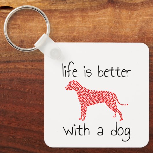Het leven is beter met een hond - Hondenliefhebber Sleutelhanger (Voorkant)