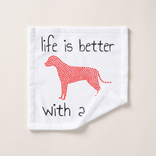 Het leven is beter met een hond - Hondenliefhebber Washandje
