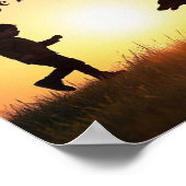 Het leven is beter met een hond, jongen en zonnesc poster (Hoek)