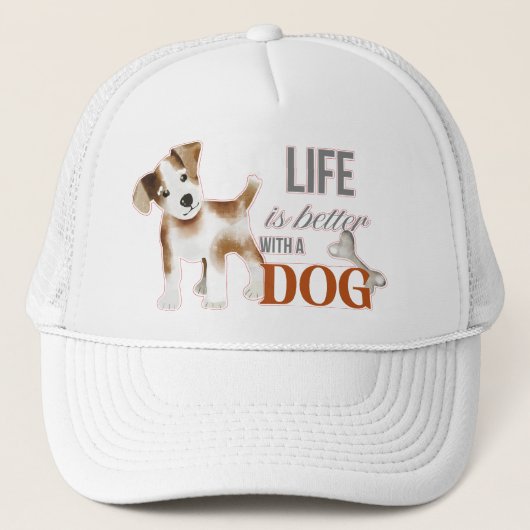 "Het leven is beter met een hond" met Terrier Trucker Pet (Voorkant)