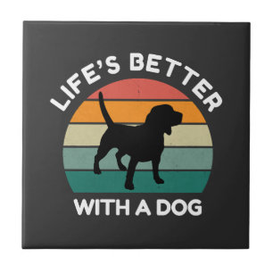 Het leven is beter met een hond - Ontwerp voor hon Tegeltje