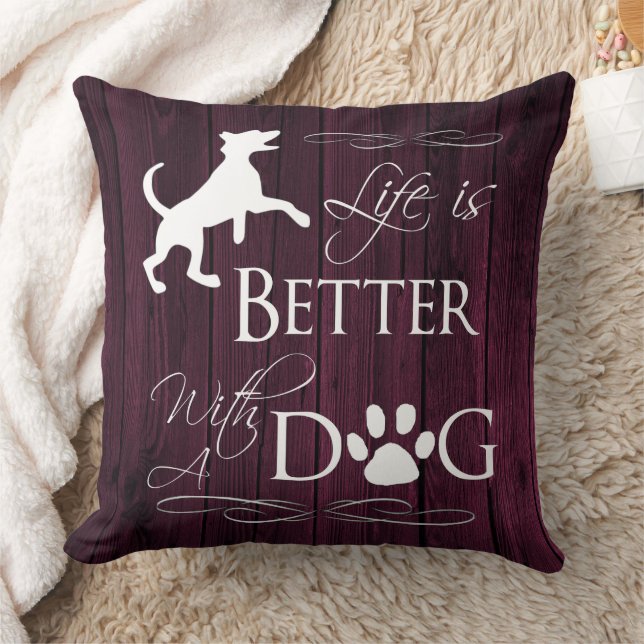 Het leven is beter met een hond-Sierkussen - Magen Kussen (Deken)