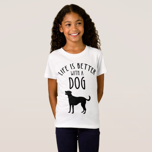 Het leven is beter met een hond t-shirt (Voorkant volledig)