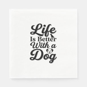 Het leven is beter met een hond vintage huisdier l servet